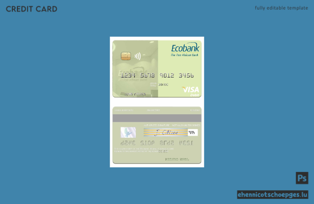 Beispielvorschau der Ecobank Ghana Visa Debitkarte